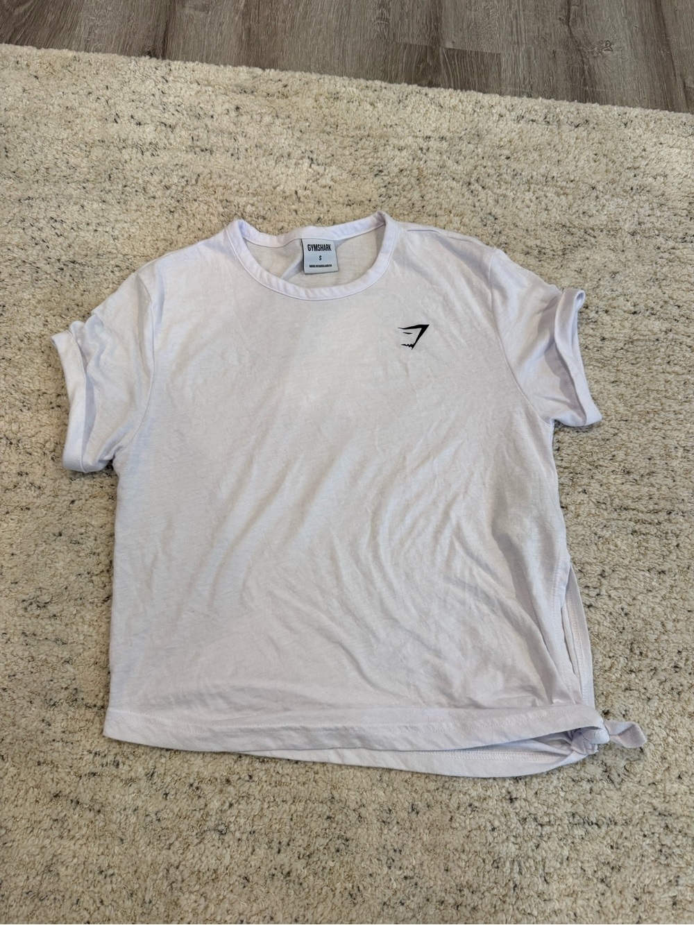 Gymshark White Crewneck Tee with Black Logo
